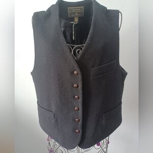 Express Black Wool Blend Button-down Vest